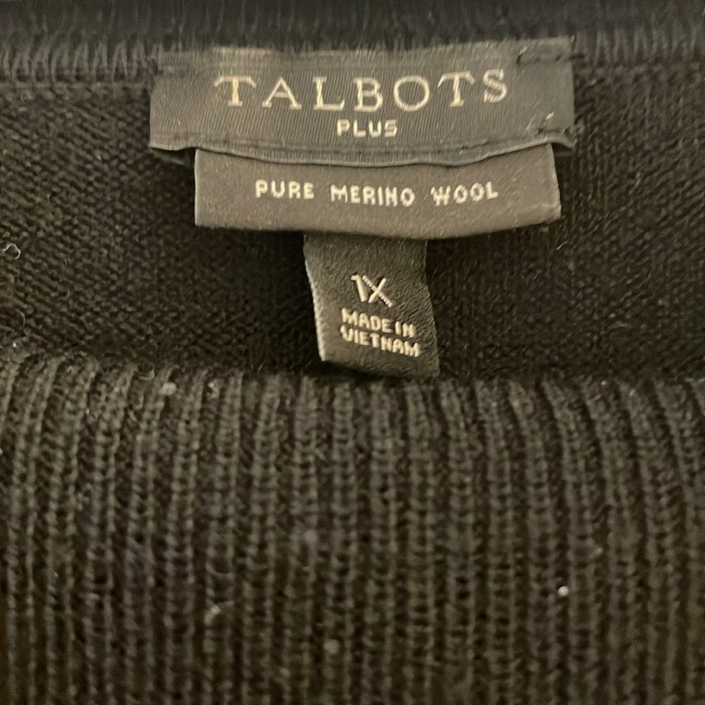 Talbots woman’s  Black Merino Wool Cowl neck Sweater - Picture 11 of 14